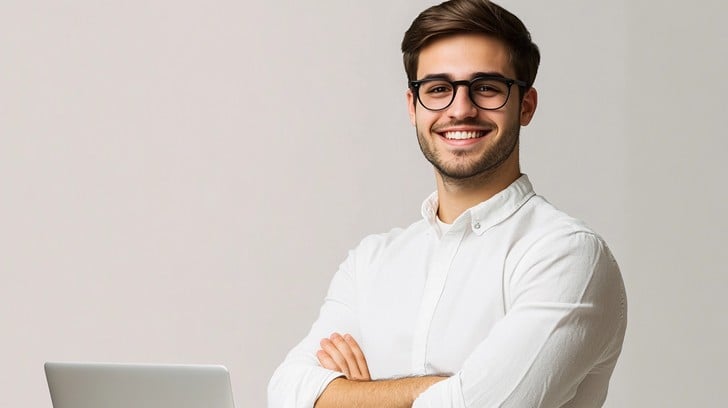 smiling professional man stockcake